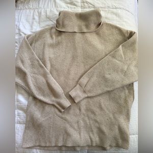 Free People Cream oversized turtleneck sweater